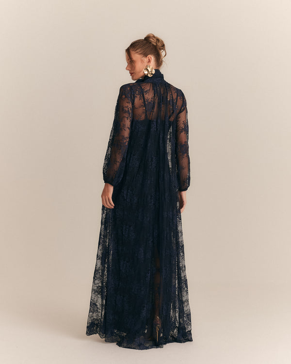 Vestido longo renda francesa